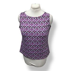 Baranda Women’s Sleeveless Blouse Geometric Lightweight Office Siren Purple XL